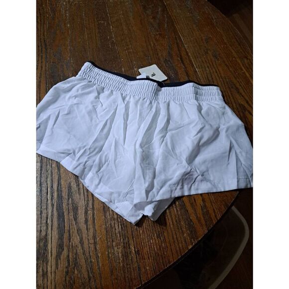 New Small  Fabletics Bright White and Black Breathe Run Shorts with Built in Pan - Picture 9 of 12